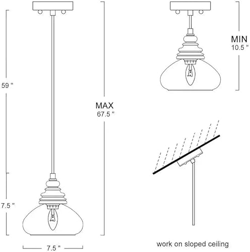 Miniatura 5 de Luces colgantes para isla de cocina, iluminación colgante de cocina sobre la isla con vidrio transparente, modernas lámparas colgantes de vidrio de