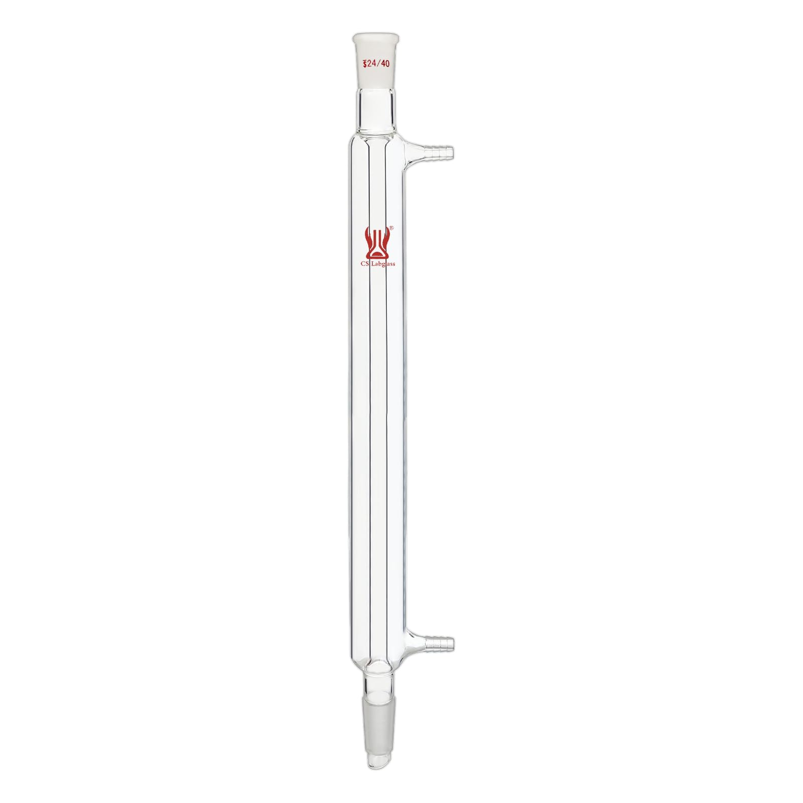 Liebig Condenser, Borosilicate Glass Liebig Condenser with 24/40 Joints, 400mm Jacket Length & 10mm Glass Hose Connection, Lab Glassware