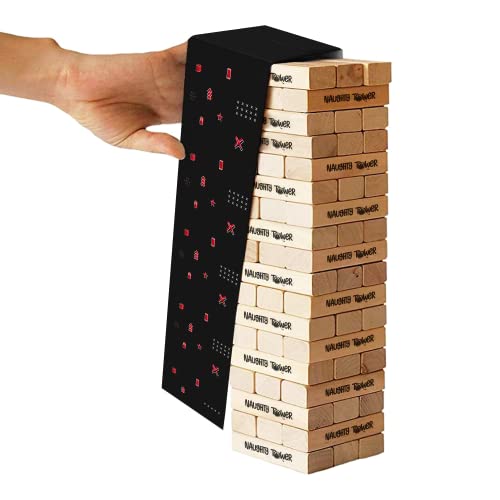 The Naughty Tower Stacking Wooden Blocks Game for Adults Couple Dare