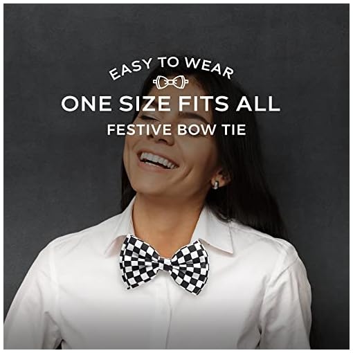 Pre-Tied Bow Tie - Black and White - Image 5
