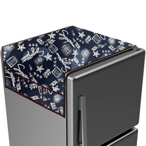 Image of MAXIMUS Dust & Stain Free Waterproof Fridge Top Cover | Refrigerator cover | Washable Material Fridge cover | 6 Utility Pockets (Blue)