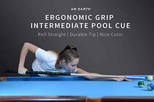 Ab Earth Ergonomic Design 13Mm Tip 58" Maple Pool Cue Stick Kit With Hard Case (Green, 20Oz) #TOP5