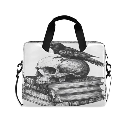 Maletín para Laptop con diseño calavera y correa miniatura 1