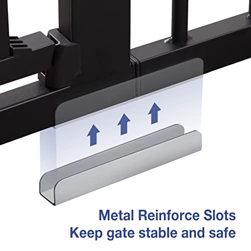 Ronbei 29.93-51.5 Inches Baby Gate With Door, Easy Install Heavy Duty Metal Child Gate Fits For Narrow Wide Tall Doorways Stairways, Auto-Close Safety Gate For Child And Pets, Black #TOP5