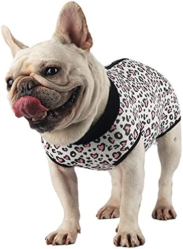 Etdane Recovery Suit for Dog Cat After Surgery, Surgical Onesies for Female Male Doggy Pet Post-Operative Vest Shirt Alternative Cone E-Collar Abdominal Wounds Protector Pink Star/Medium