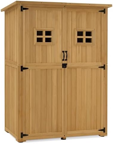 M MCombo Armoire de Jardin en Bois, Petite Maison de Jardin résistante aux intempéries, abri de...