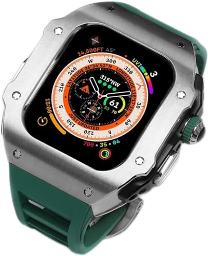 Boîtier de montre Apple Watch Ultra 2 49mm PURYN en acier et bracelet fluororubbe