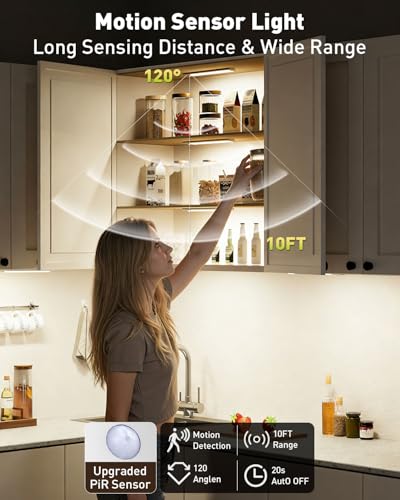 Diomart Under Cabinet Lights Wireless, Motion Sensor Night Lights, 4 Pack - image 2