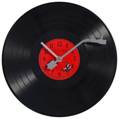 DEARMAMY Music Vinyl Record Clock 12Inches Classic Musical Vinyl Record Clocks with Record Needle Decorative Wall Clock for Walls Living Room Decor...