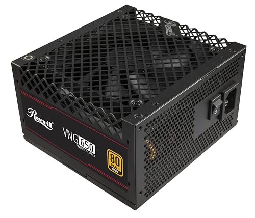 Image of Rosewill VNG 650W 80+ Gold Certified, ATX 3.0 & 3.1 Compatible, Non-Modular, Low-Noise Power Supply, 450W PCIe 5.1 12V-2x6 Connector, Electrolytic Capacitor - 5 Year Warranty - VNG650