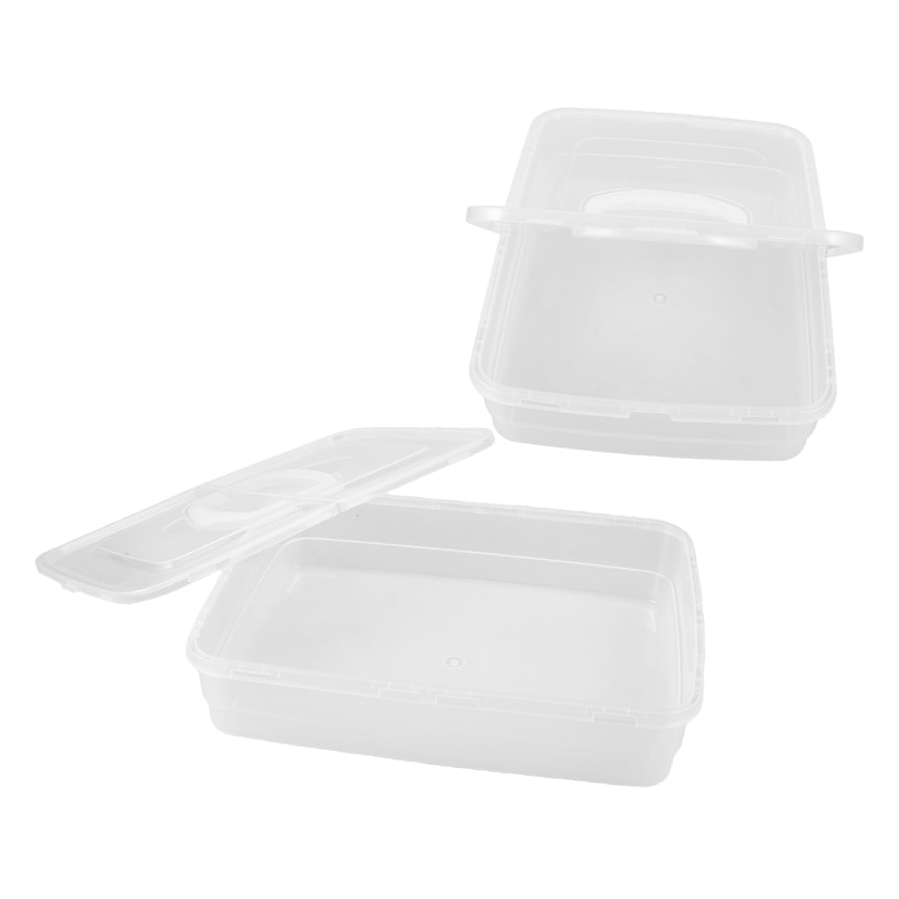 SOLUSTRE 2pcs Stackable Pizza Proofing Trays with Lid Storage Container for Optimal Fermentation for Pizza and Bread Convenient Handle for