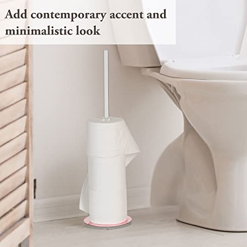 Mygift 20 Inch Premium Clear Acrylic Freestanding Toilet Paper Roll Holder Storage Stand With Reflective Copper Tone Base - Holds Up To 5 Rolls #TOP2