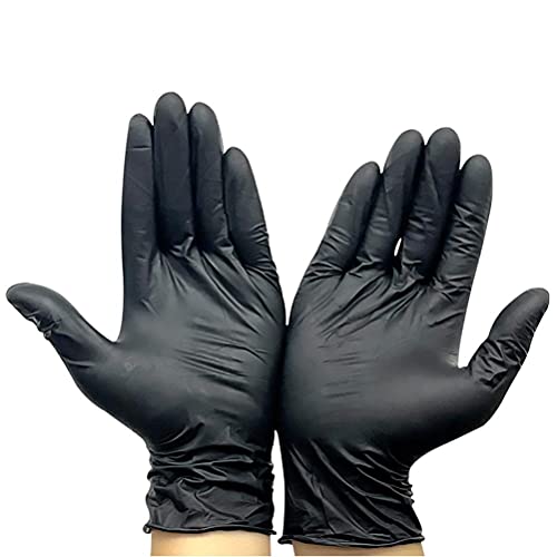 Guantes de nitrilo, 100 unidades, guantes de nitrilo sintéticos, sin polvo, sin látex, resistentes al desgaste, guantes de uso doméstico, guantes de nitrilo hipoalergénicos, guantes de nitrilo aptos