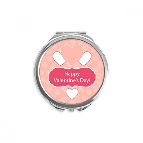 Miroir de poche rose de maquillage rond et portable pour sac à main