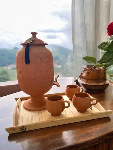 Jarre en terre cuite avec robinet pour boire une eau fraîche sans frigo