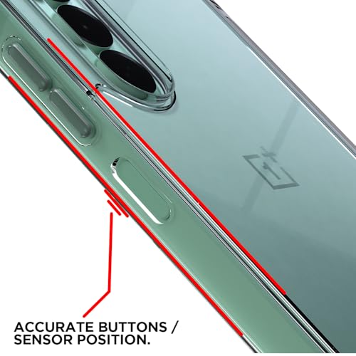 Image of Pikkme Back Cover for OnePlus Nord CE 6 Lite 5G PC + TPU Clear Transparent Raised Edges Shockproof Protective Phone Bumper Case(Transparent)
