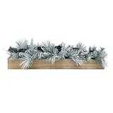 Snowy Pine Christmas Tabletop Pillar Candle Holder, 42 Inch