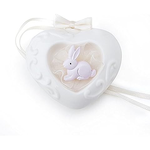 Hervit ART. 26972 Heart Porc.White 6 cm BUNNY Pink Cover