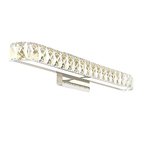 LED Modern Dimmable Bathroom Vanity Lights Fixtures Over Mirror 24.8 Inch 18W Stainless Crystal Dimming Wall Lights