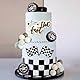 Zwei Schnelle Tortenaufleger Blau Rennwagen Geburtstag Dekorationen Party Supplies Gefälligkeiten Für Racing Car Checkered Flag Geburtstag Party Dekorationen Zubehör