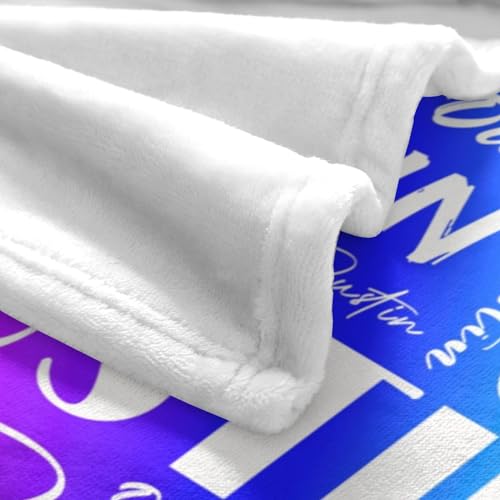 Name Blanket Personalized Name Blanket Customized Blanket with Name Text for Adult Kid Birthday Christmas Mothers Fathers Valentines Day Gift
