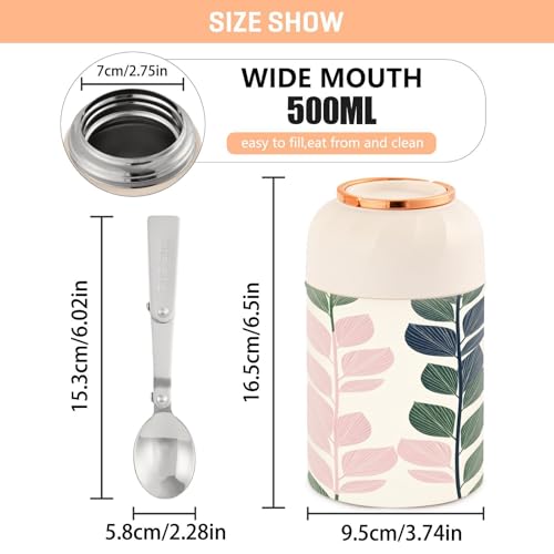 Tarro de comida de acero inoxidable de 500 ml libre de BPA para almuerzo de adultos 4