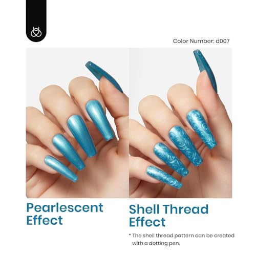 Image of Beetles Blue Gel Polish Set - Mermaid Treasures Collection, Glitter Pearl Polish Navy Dark Blue Colors Gel Nail Art Design Soak off Uv Led Nail Lamp