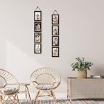 QUTREY Black 4x6 Hanging Picture Frames Set of 2, 8 Openings Collage Photo Frames for Vertical 4 by 6 inch Pictures for Wall Decor