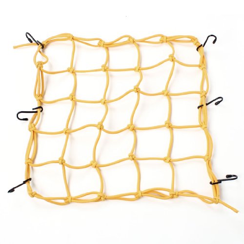 Filet de transport moto jaune élastique nylon à crochets