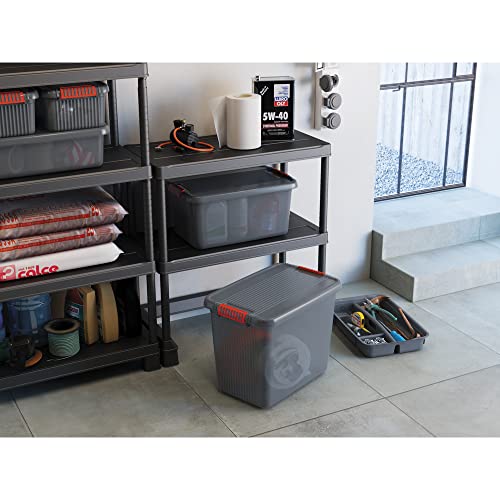 صندوق تخزين بقفل كيه مقاس XL من كيس، رمادي، خامات متعددة