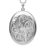 [新宿銀の蔵] アラベスク ロケット ネックレス (スライドアジャスターベネチアン・刻印しない) チャーム シルバー925 刻印可 刻印対応 写真入れ 持ち歩き 家族 ペット