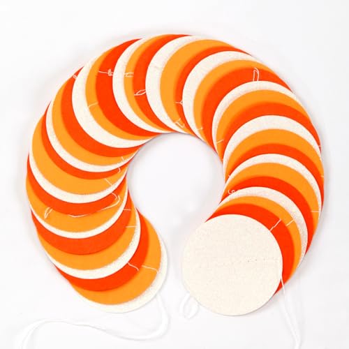 Image of Orange White Fall Party-Decorations Garland-Streamers - 52ft Groovy Boho Hanging Paper Banner,Baby Bridal Shower Wedding Autumn Birthday Sunset Halloween Thanksgiving Day Supplies Decor Hugfond