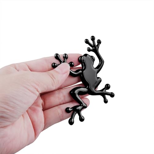 Image of 3D Metal Chrome Frog Car Emblem, Highly Distinctive car Decals, Car Decal Sticker Side Rear Trunk Decoration Accessories, Unisex Frog Auto Parts