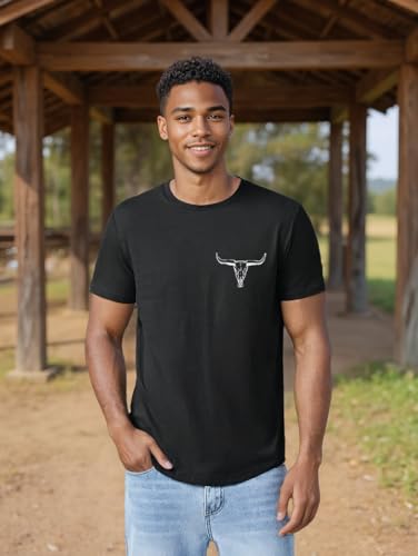 Western Shirts for Men Cowboys Letter Print T Shirt Vintage Rodeo Graphic Tee Summer Short Sleeve Tee Top3