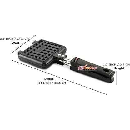 Satre Online and Marketing Waffeleisen aus Aluminium, antihaftbeschichtet, gaskompatibel, Waffel-Pfannkuchen-Maker, Pressplatte, Kochen, Backwerkzeug – Bild 3