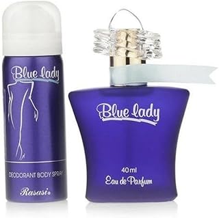 RASASI Blue 2-Piece Set For Women, (1.3 Oz Eau De Parfum Spray + 1.7 Oz Deodorant Spray)