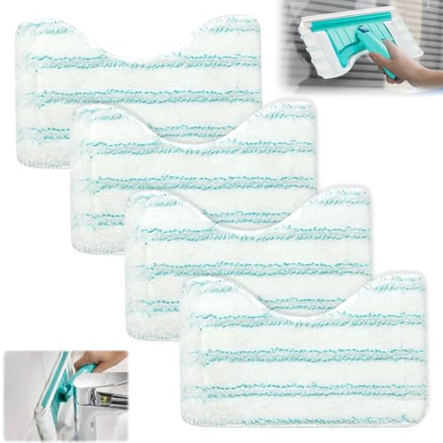 MJFENDAI Lot de 4 Lingettes Reutilisables Microfibre pour Bath Cleaner Micro Duo - 20 x 12,5 cm - pour Accessoires de Rechange Leifheit - Forte décontamination - Idéal pour Les raclettes de carrelage
