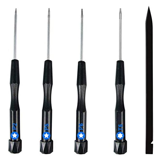MMOBIEL Professional 5 in 1 Repair Screwdriver Toolkit Set Compatible with iPhone and Macbook Pro/Air with Retina incl P2 P5 P6 5-Point 5-Star 3Pcs Pentalobe Screwdriver Bits Ts1 Ts4 Ts5