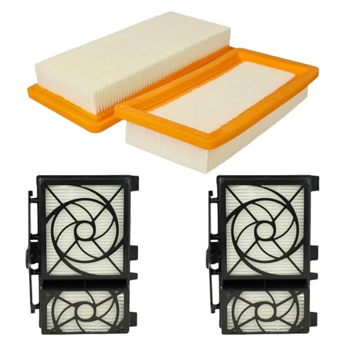 4 Stück Filter Zubehör für Kärcher DS6 DS 6 Premium Staubsauger Ersatzfilter Ersatzteile (2 Motorschutz-Filter + 2 HEPA 13-Filter)