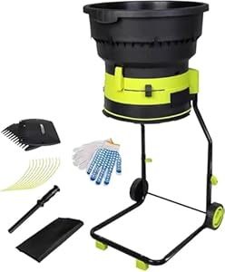 Elektrischer Laubmulcher, Untersetzungsverhältnis 17:1, Mulchen Von Bis Zu 55 Gallonen Pro Minute, Laubhäcksler Mit Laubschaufel, Spaten, Auffangbeutel, 20 Zusätzlichen Schnittfäden Nopowercord