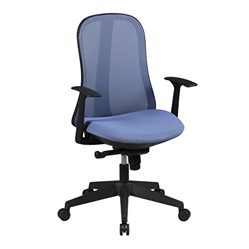 Preisvergleich Produktbild AMSTYLE Bürostuhl STYLE Stoffbezug Schreibtischstuhl höhenverstellbar Armlehne ergonomisch verstellbar blau Chefsessel Design 120kg Drehstuhl Synchronmechanik hohe Rücken-Lehne XXL Hochlehner Stoff