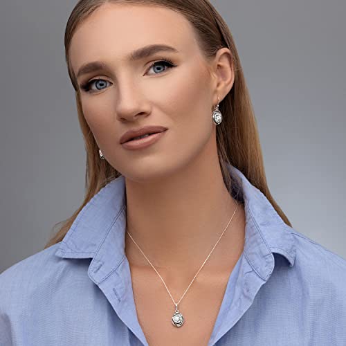 925 Sterling Silver Necklace With White Round Cubic Zirconia Pendant Dainty Solitaire Gemstone Wire Wrapped Bezel Hypoallergenic Nickel & Lead-Free Artisan Handcrafted Designer Collection, Israel #TOP3
