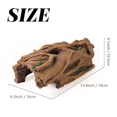 Image of Fish Tank Decorations XL 13.4 inch Large Bearded Dragon Tank Accessories Driftwood for Aquarium Natural Hollow Tree for Shrimp or Betta Fish Hideout Reptile Tank Accessories