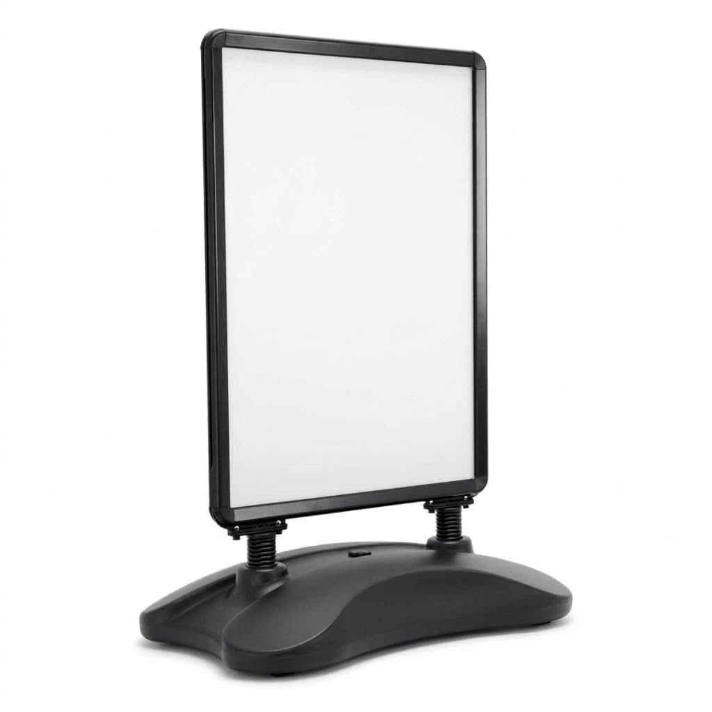 Linno Black A2 WATERBASE Pavement Poster Sign A-Board- SNAP Frame Shop Display Stand