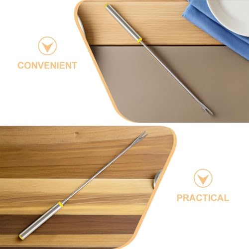 NOLITOY 12pcs Stainless Steel Fondue Forks for Cheese and Chocolate with Heat-resistant Long Handle and Unique Fork Tip Design, Easy to Clean Utensils for Hot Pot Cooking and Outdoor - 2