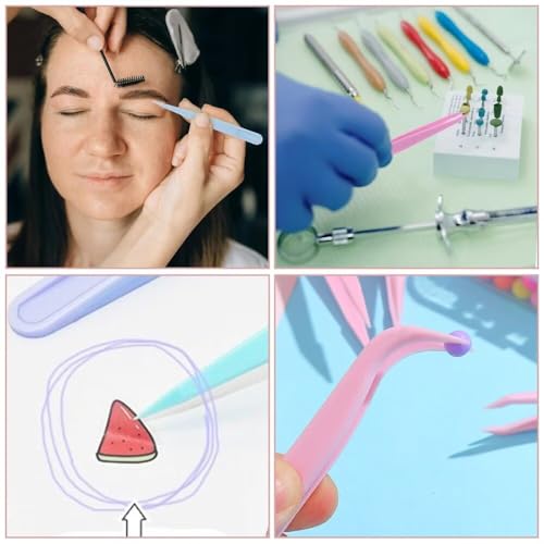 WOLMIK 20 Stück Pinzette Kunststoff, Antistatische Plastik Pinzette Set, Vielseitige und praktische Pinzette Basteln - für Elektronik, Schmuckherstellung, Modellbau