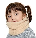 iNszkoos Double Couche En Peluche Tour de Cou Enfant Écharpe Cache cou 2 12 Ans Filles Garçons Hiver Écharpe Bébé Boucle Cache cou Foulards Fourrure Snood Écharpe Foulard Temps Froid Accessoire