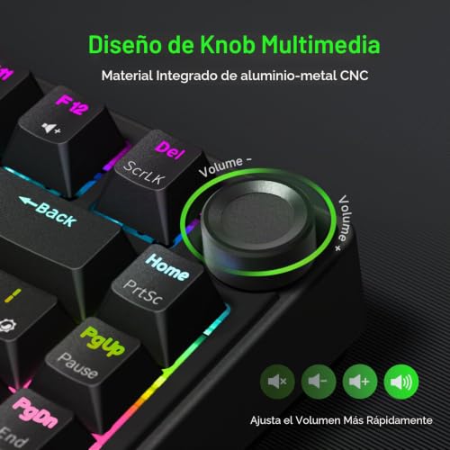 Teclado mecánico R75 con junta cableado interruptor marrón negro ideal para programadores y gamers 3