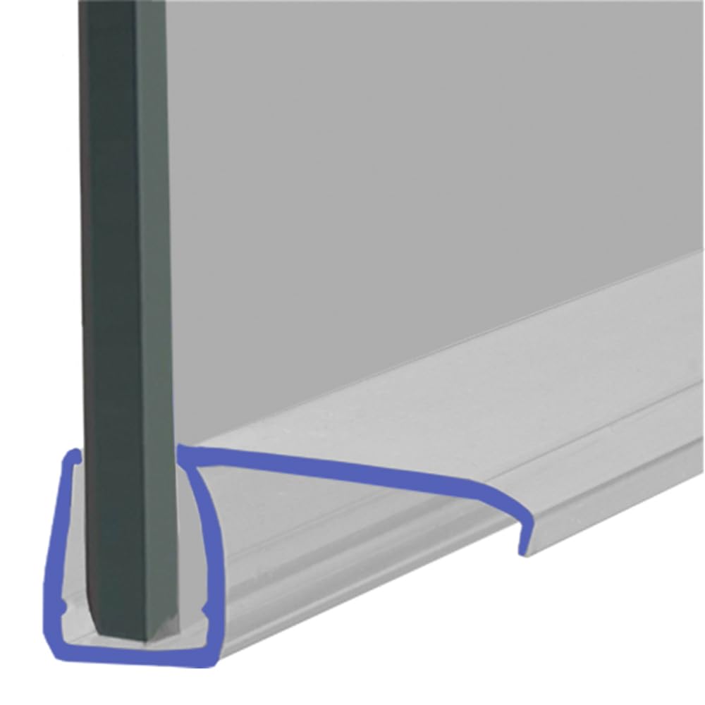 Shower Seal Uk Ltd Shower Seal For Screens, Doors Or Panels | Fits 6, 7 Or 8Mm Glass | 25Mm Rigid Deflector Fin | 80Cm, 90Cm, 140Cm Or 2M Long | Seal205 (200Cm)