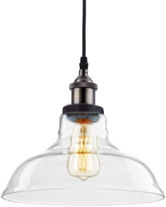 Flаѕh Sаlе CLAXY Ecopower Industrial Pendant Lighting Glass Kitchen Island Hanging Lights-3 Pack